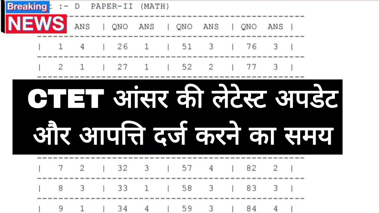 CTET Answer key 2026